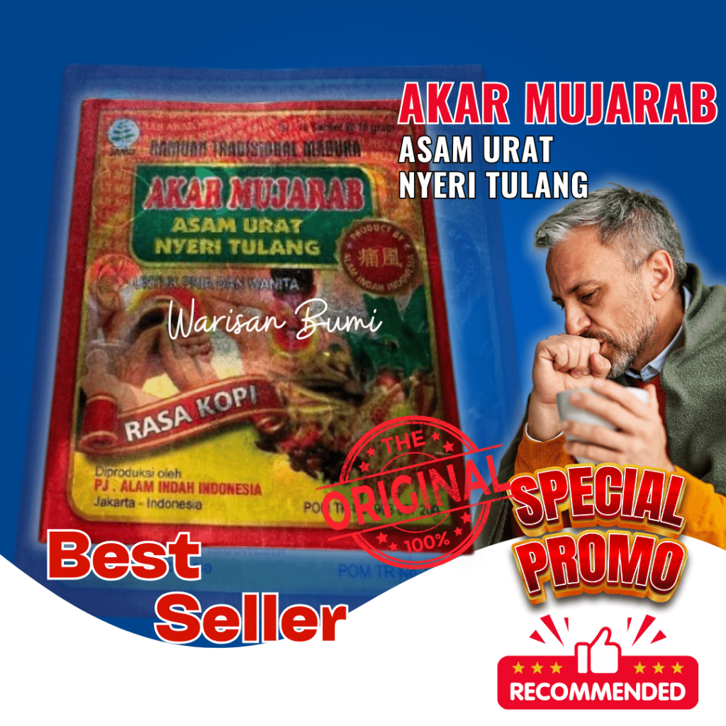 

Serbuk Akar Mujarab Asam Urat Pegal Linu Original Isi 10 Saset Ampuh Manjur