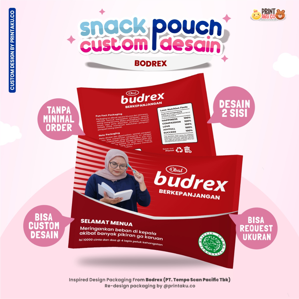 

Bungkus Kado Custom | Snack Custom Foto Teks Bungkus Kado Pouch Jumbo | Series Bodrex