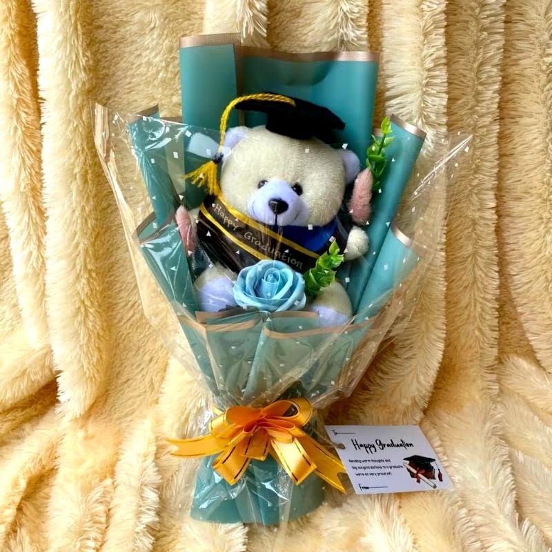 bucket boneka wisuda dan buket bunga boneka