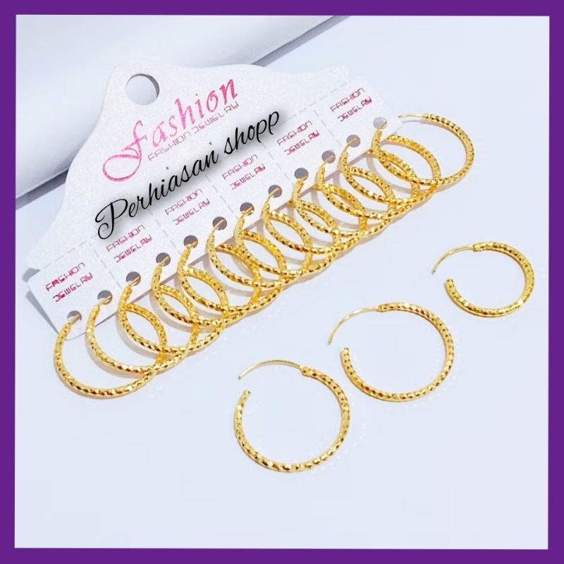 Promo Anting Gipsy Dewasa Motif Lapis Emas 18 K Aksesoris Kekinian