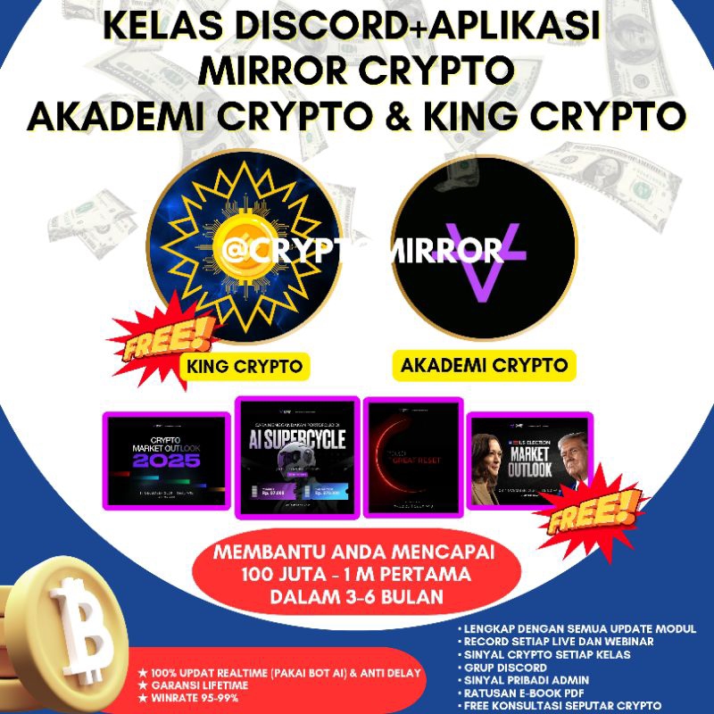 KELAS DISCORD & APLIKASI AKADEMI CRYPTO TERLENGKAP, TERMURAH DAN TERBESAR [100% UPDATE REAL TIME & N