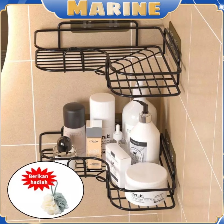 Serbagunaperlengkapan kamar mandi Rak Dinding Kamar mandi Rak Sudut Kamar Mandi Tempel Dinding Keram