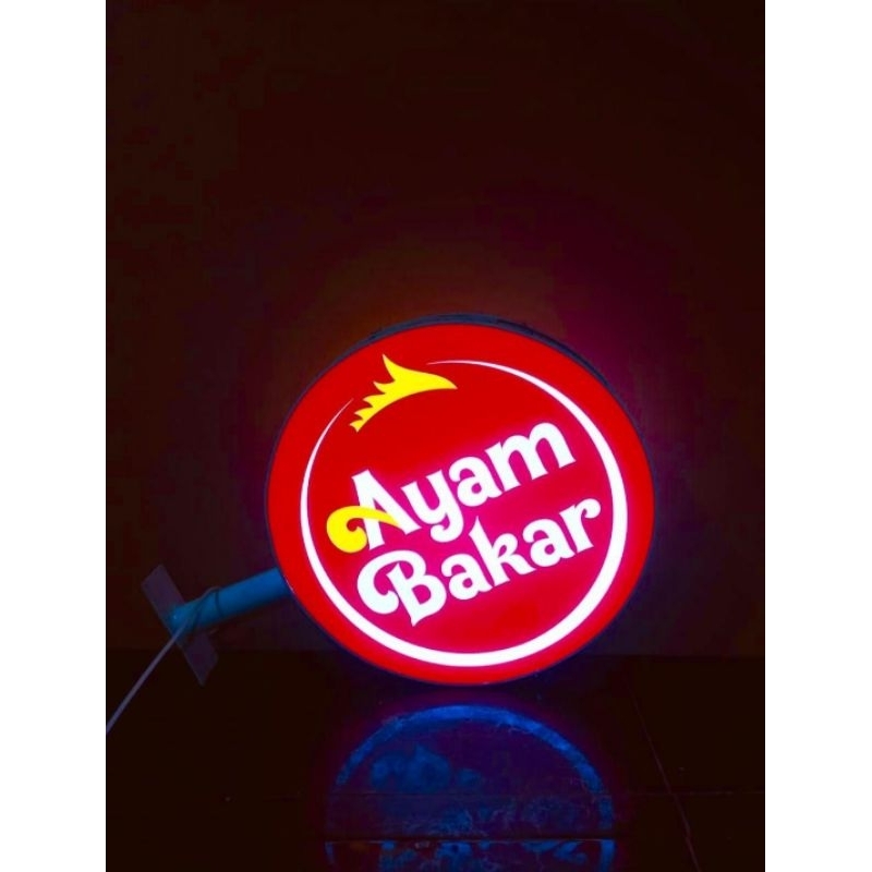 Neon box bulat 2 sisi Neon box custom termurah