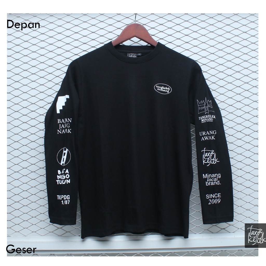 Tangkelek Baju Kaos Lengan Panjang Tangkelek Minang Warna Hitam