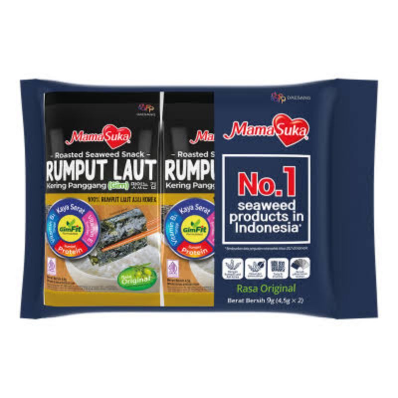 

Mamasuka Rumput Laut Panggang 4.5g X 2 All Varian Rasa
