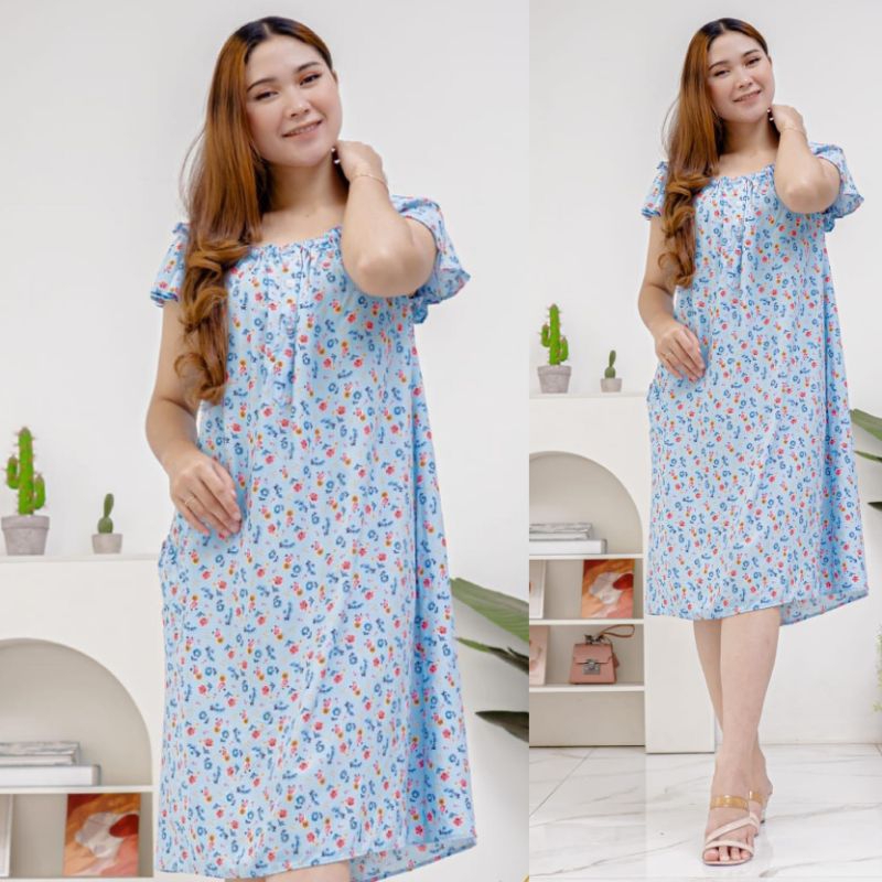 Jasmine Dress Hamil Dan Menyusui Rayon Premium Daster Busui Friendly Kekinian - Detesa