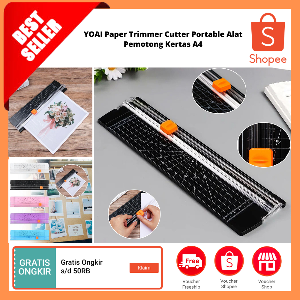 

Paper Trimmer Cutter Portable Alat Pemotong Kertas A4 / Alas Pemotong Kertas Portabel Penggaris