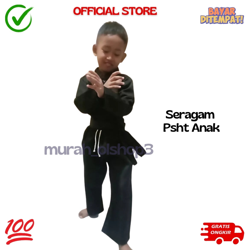 Sakral Siswa Psht Kancing Anak + Sabuk /Baju Silat Psht