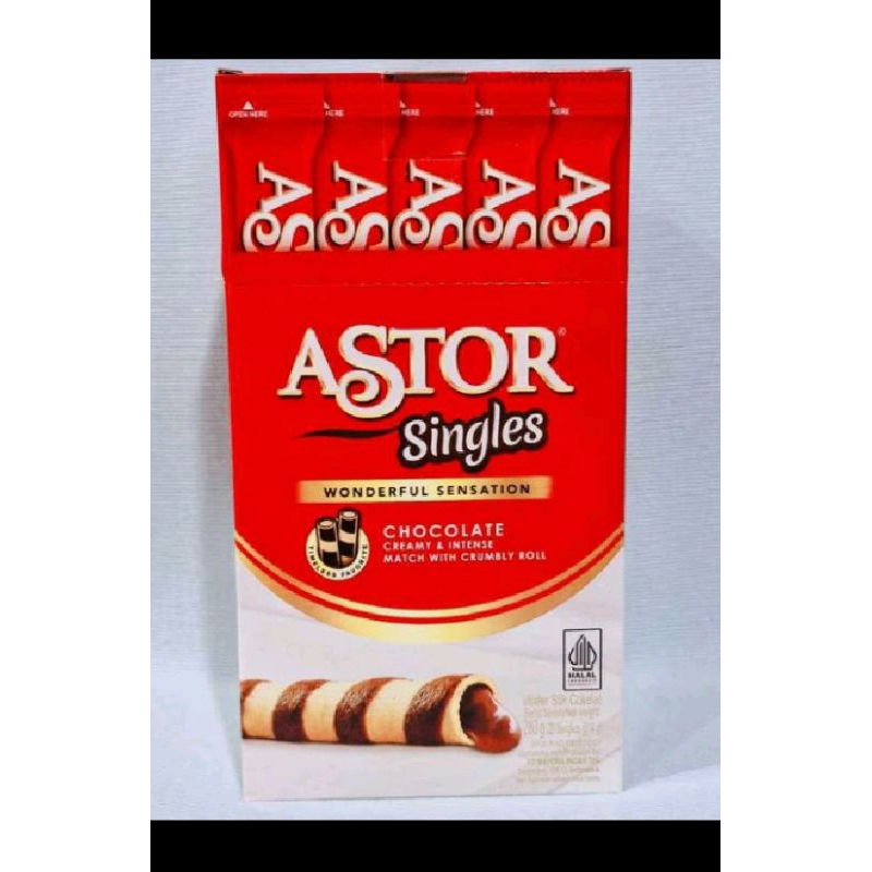 

ASTOR SINGLES (new pack)1box isi 20pcs/wafer coklat lumer