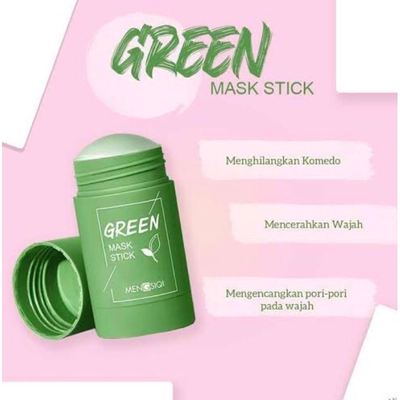[BPOM] GREEN MASK STICK - Masker Wajah - Masker Komedo - Masker Stik - Masker Green Tea - MEIDIAN