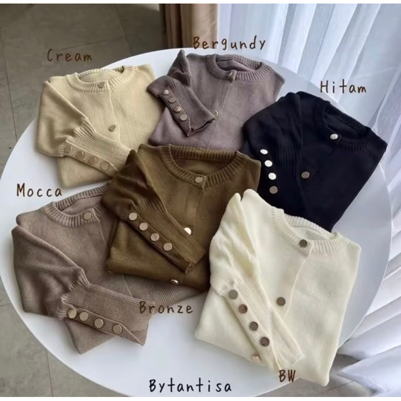 Cardigan Rajut Oversize kancing lengan kancing depan aktif Bahan rajut premium cardigan rajut lengan