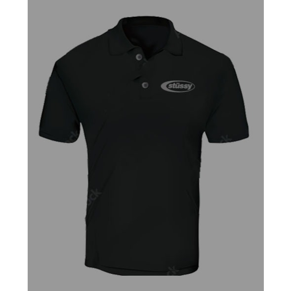 Kaos Polo Shrit Katun Hitam Lengan Pendek