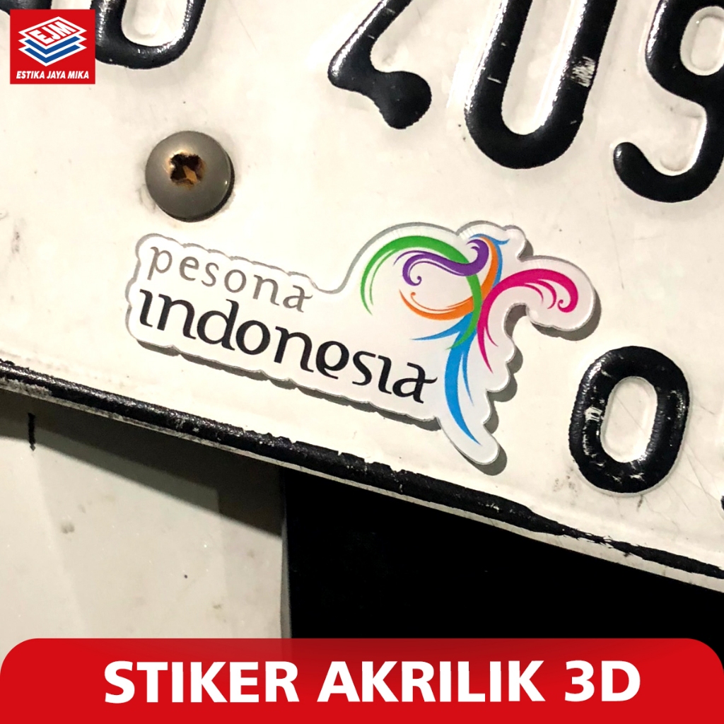 Sticker logo Pesona indonesia Pemium 3D Akrilik / Stiker motor / setiker Box Touring / logo indonesi