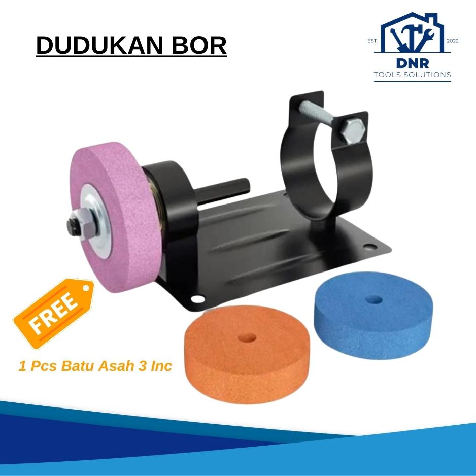 Dudukan bor tangan jadi gerinda stand holder bor portable FREE Batu Asah Gerinda 3 Inch Poles Mini G