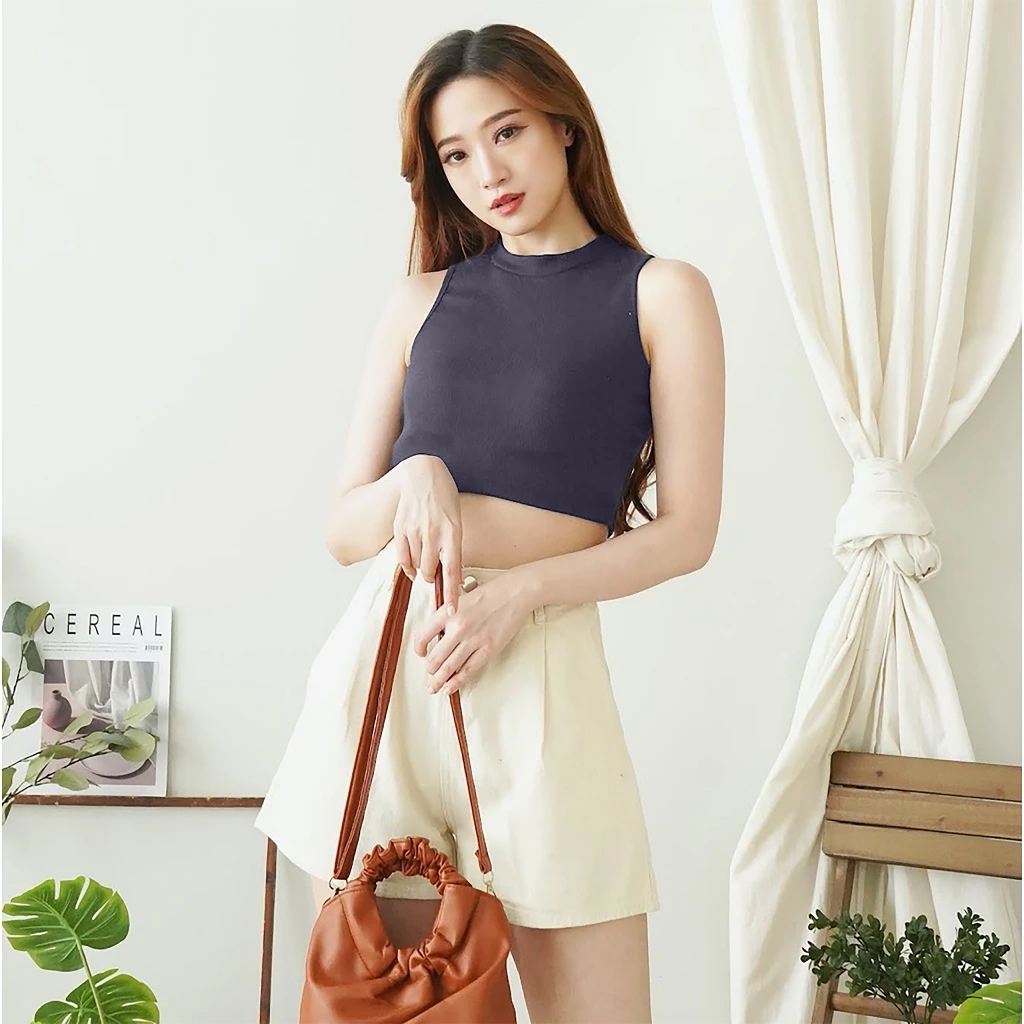 Tanktop Knit-Korean Basic-Tank Top Crop-Tanktop Korea-Tengtop Knit-Tengtop Korea-Tanktop Polos Kaos