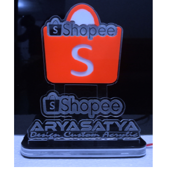 LAMPU HIAS AKRILIK / LAMPU HIAS LED / LAMPU TIDUR / PLAKAT AKRILIK / LAMPU LOGO SHOPEE / PLAKAT CUST