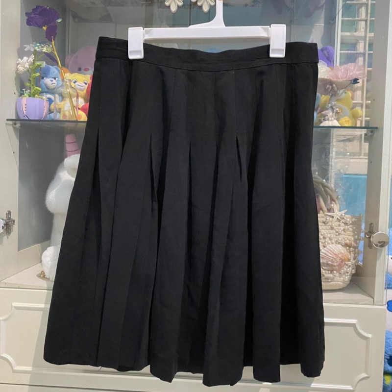 black skirt rok hitam wanita tenis tennis cantik big size jumbo plus size korea