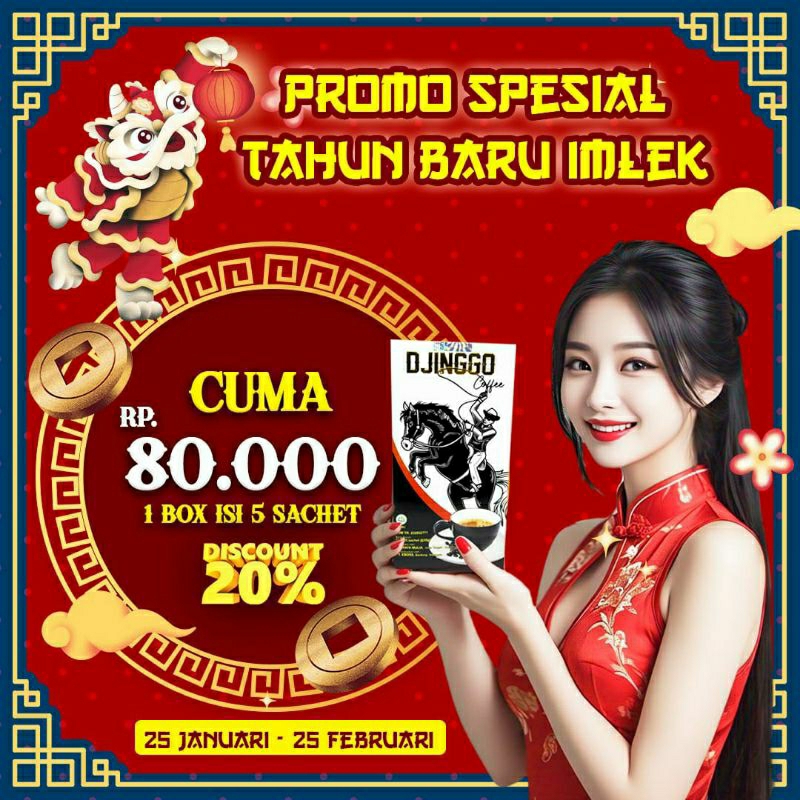 

DJINGGO COFFEE nya SAYANG HARGA 1 BOX ISI 5 SACHET 20 GR 100% ORIGINAL