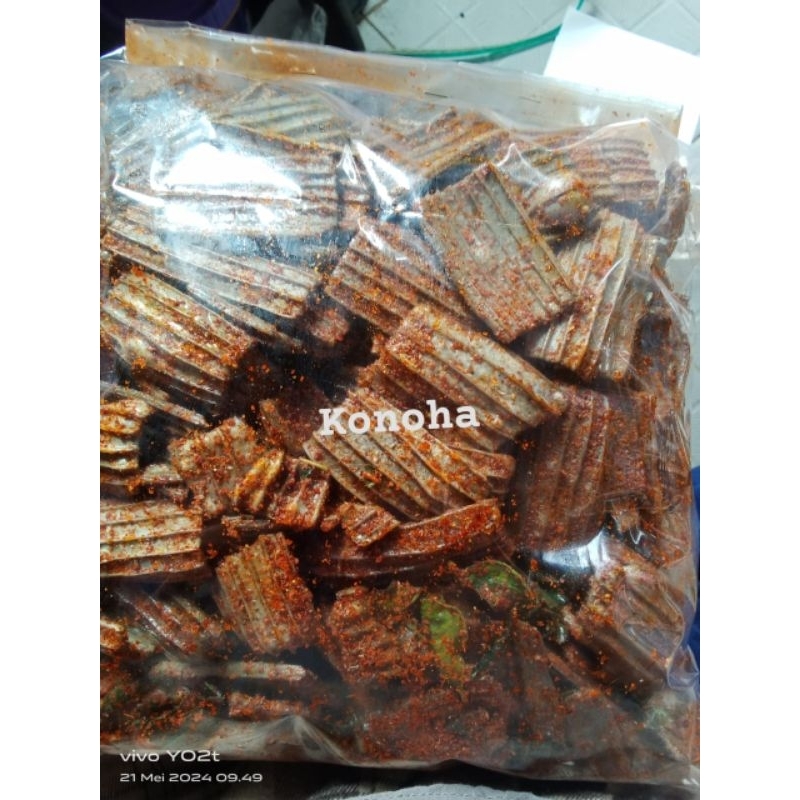 

1kg seblak bantat kerupuk jengkol rasa pedas daun jeruk