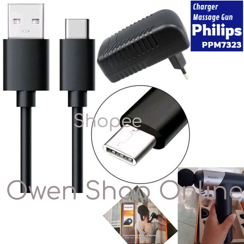 Adaptor Charger Philips PPM7323 Massage Gun Adapter Alat Pijat Muscle Philip PPM 7323