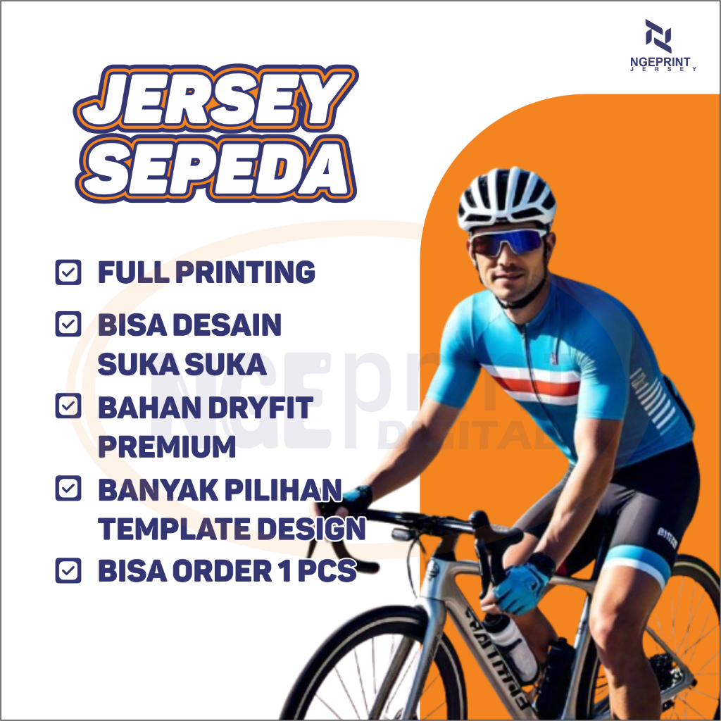 [FULL PRINTING JERSEY] Baju Jersey Sepeda Free Design Sesuai Keinginan / Jersey Sepeda Custom Untuk 