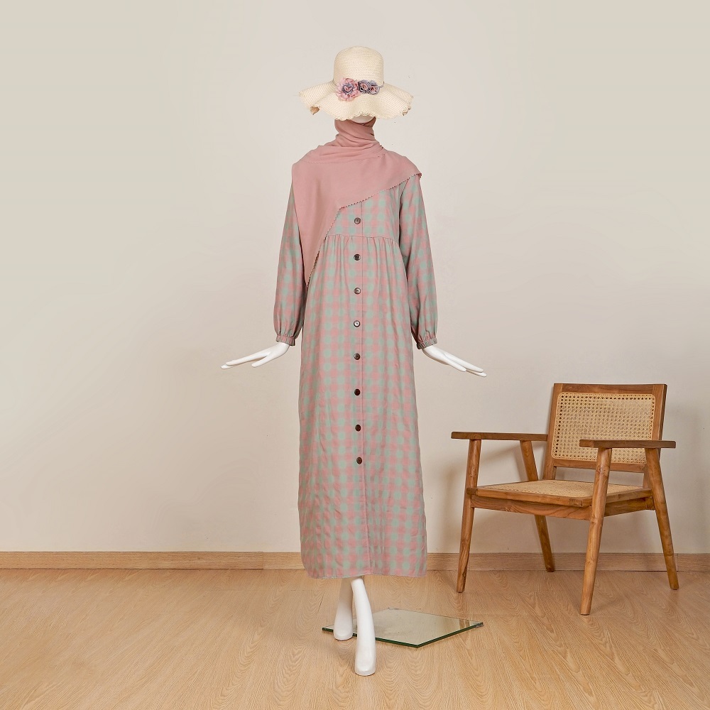 Kualitas Super Le Khari Dress Maya Gamis Katun Gamis Busui Size S - Xl