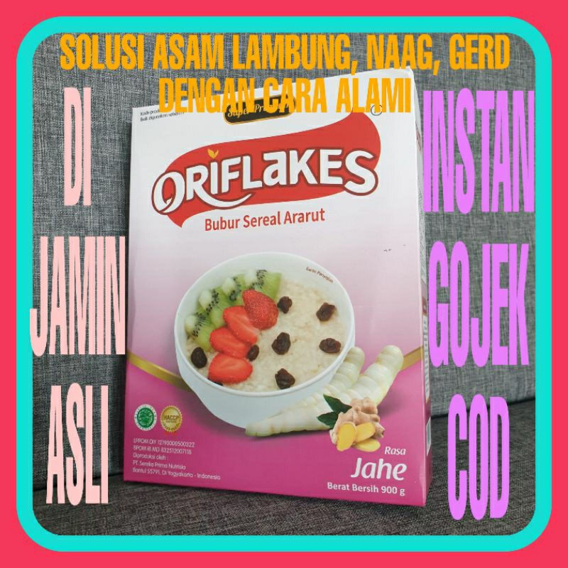 Oriflakes sereal umbi garut asam lambung, Oriflakes Umbi Garut 900 Gram, Oriflakes, Oriflakes asli, 