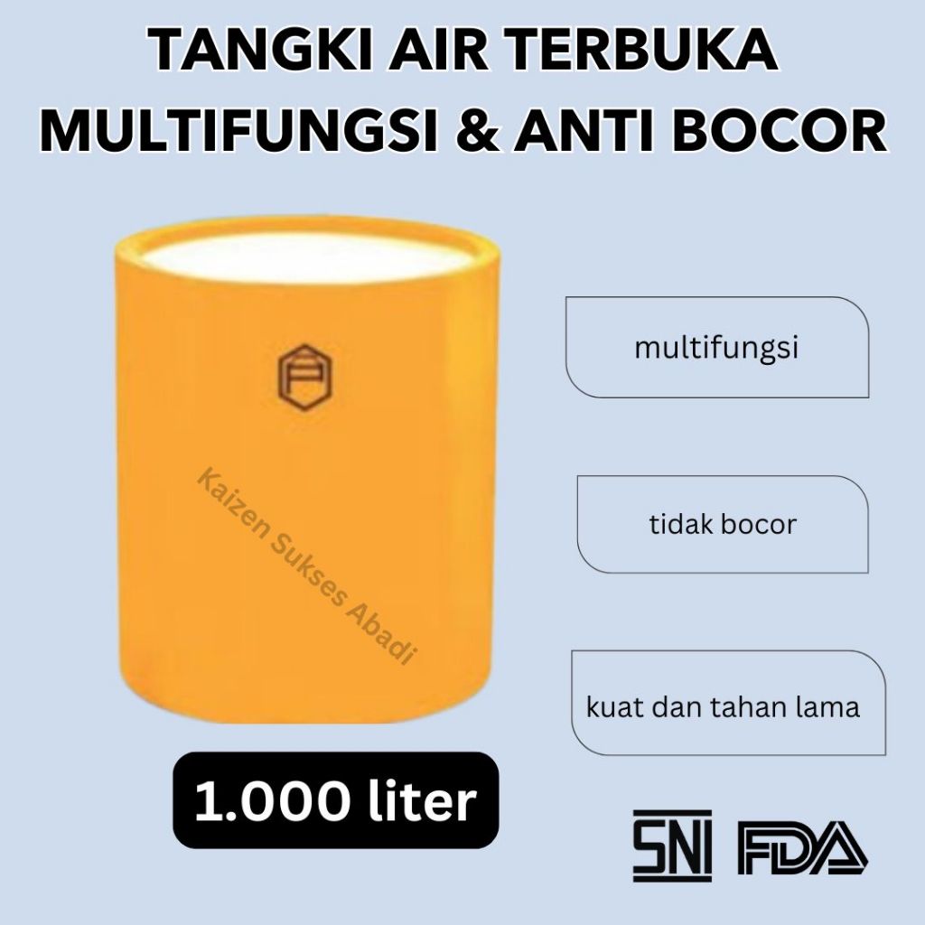 Tandon tangki toren bak drum wadah air profil tank TNA open top plastik 1000 Liter untuk tambak serb