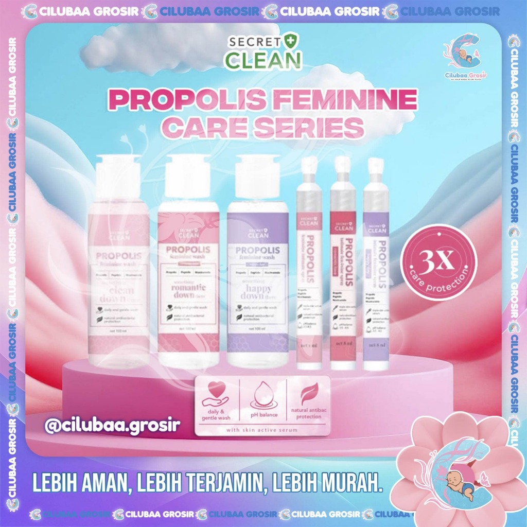 SECRET CLEAN Propolis Feminine Care Series || Intimate Spray || Wash || Romantic Down || Happy Down 