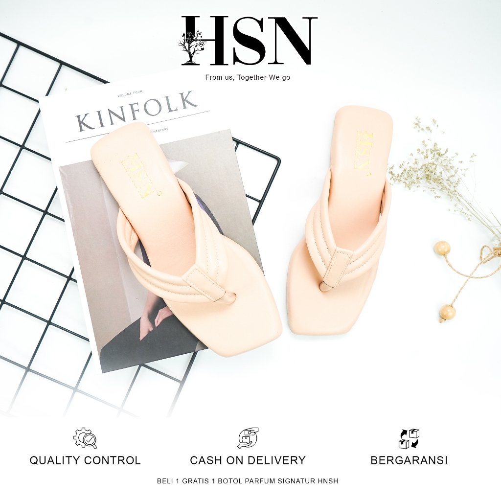 HSN Sandal CALISTA Flat Wanita - Warna Salem | Beli 1 Gratis 1 Parfume
