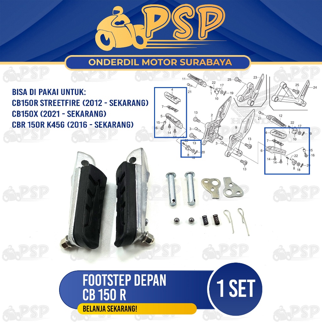 Footstep Depan CB 150R New - Futstep Postep Barstep Pijakan Kaki Honda CB 150 R CBR 150 CB 150X