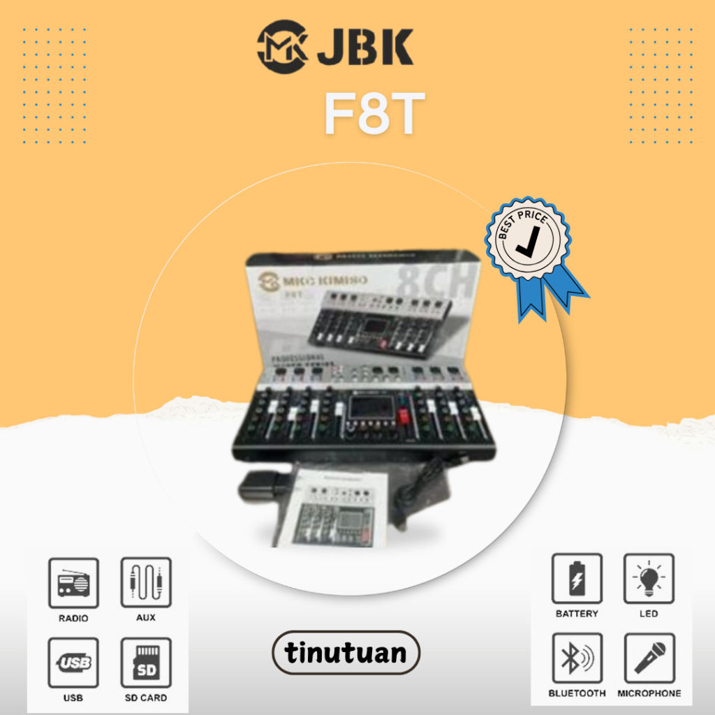 F8T Profesional Audio Mixer Sound Equalizer