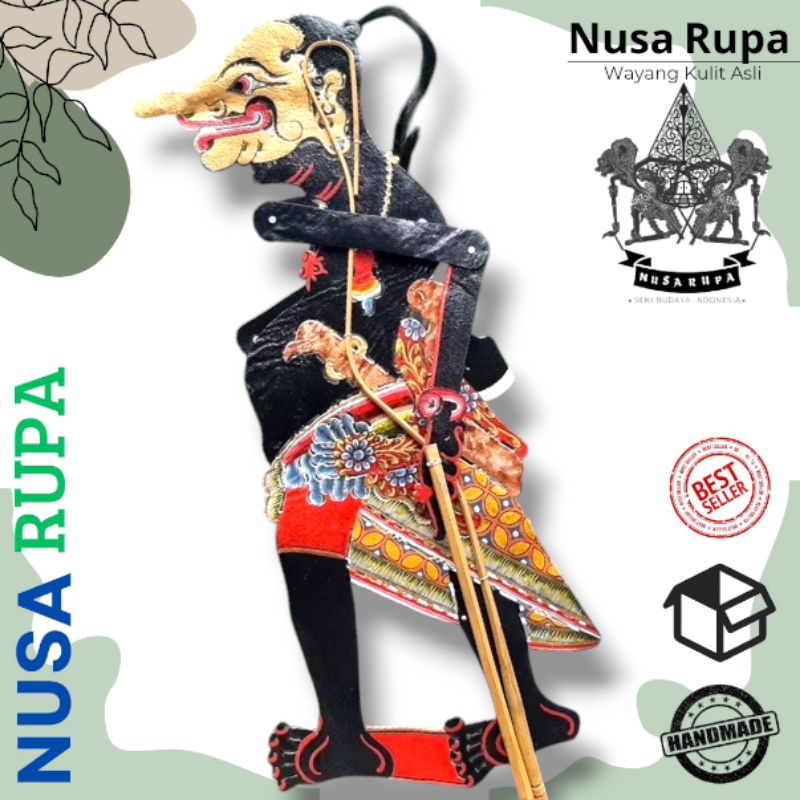 Wayang Kulit Asli PETRUK Hitam Alusan Ukuran Standar Dalang