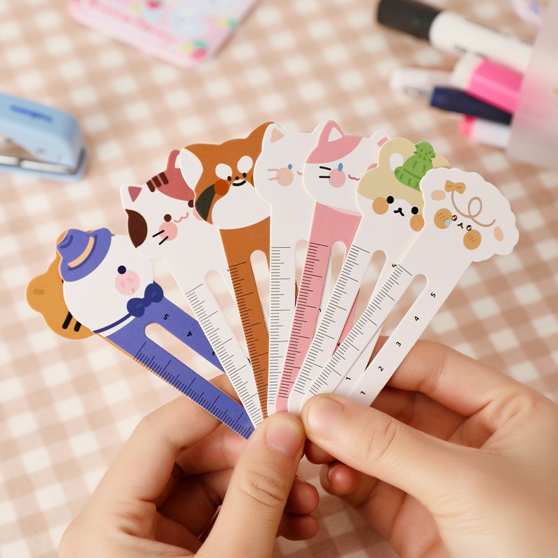 

30PCS Pembatas Buku Animal Cross Cute Animal Ruler Bookmark Penggaris Penanda Buku label gift and