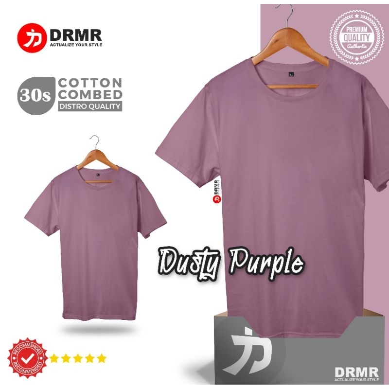 Kaos Polos Cotton Combed 30S Dusty Purple Dewasa S - XL