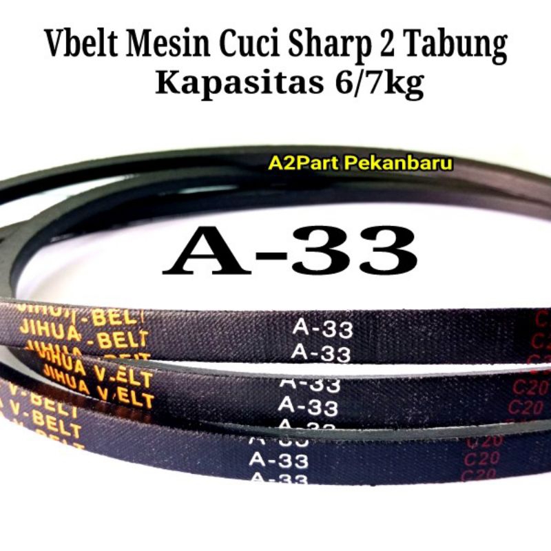 Vbelt Mesin Cuci Sharp Sanyo AQUA Ukuran A-33 (A820E)