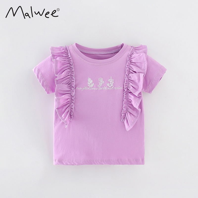 MALWEE Kaos Anak 1-6 tahun Baju Anak Malwee Ruffle T-shirt Cotton Premium Atasan Pendek Perempuan