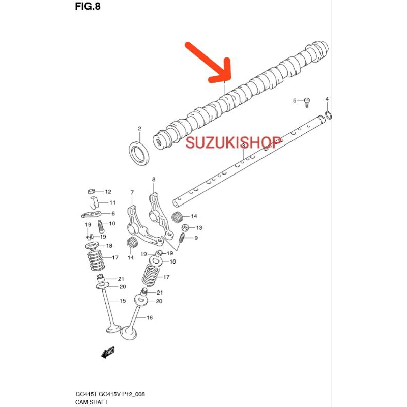 SUZUKI SGP CAMSHAFT /CAMSHAFT noken as untuk mobil APV dan Futura injek