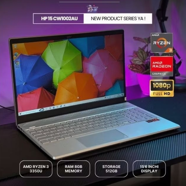 HP 15 CW1002AU RYZEN 3 8GB 512GB 15'6 INCHI WINDOWS 10