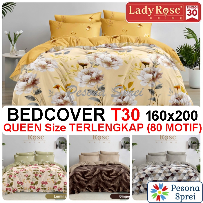 BEDCOVER LADY ROSE 160x200 Tinggi 30 / BEDCOVER LADY ROSE / BEDCOVER QUEEN