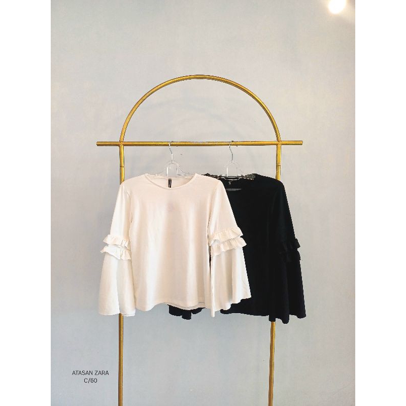 BAJU ATASAN CEWEK ZARA/kaos wanita premium import/lengan terompet/atasan zara c/60