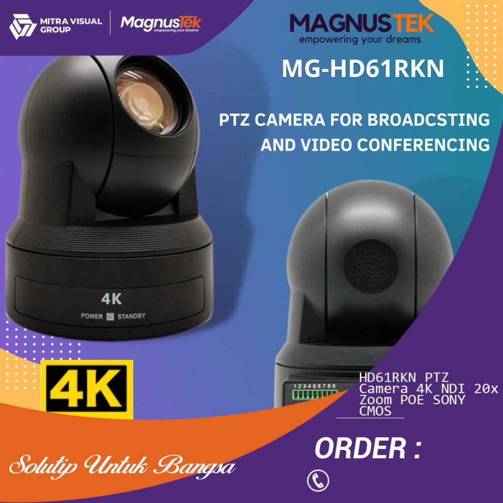 MAGNUS MAGNUSTEK UHD62DH 4K PTZ CAMERA HD NDI 20X ZOOM POE
