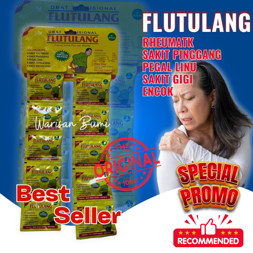 

Kapsul Flu Tulang Ampuh Sakit Pinggang Rematik Pegal Linu Original Isi 20 Saset