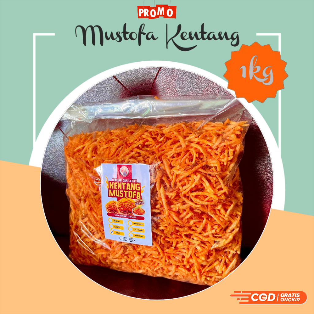 

1 KG Kentang Mustofa Rasa Keju - Kripik Kentang Mustofa Terlaris - Camilan Renyah Gurih