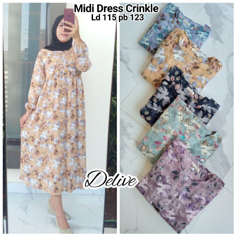 Midi Dress Crinkle motif //Midi Dress Crinkle//Homey Dress Crinkle