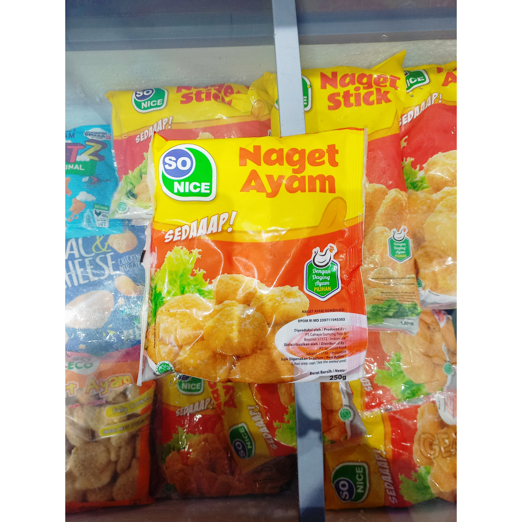 

Frozenfood SO NICE Nugget Ayam Ori/Stick 250gr