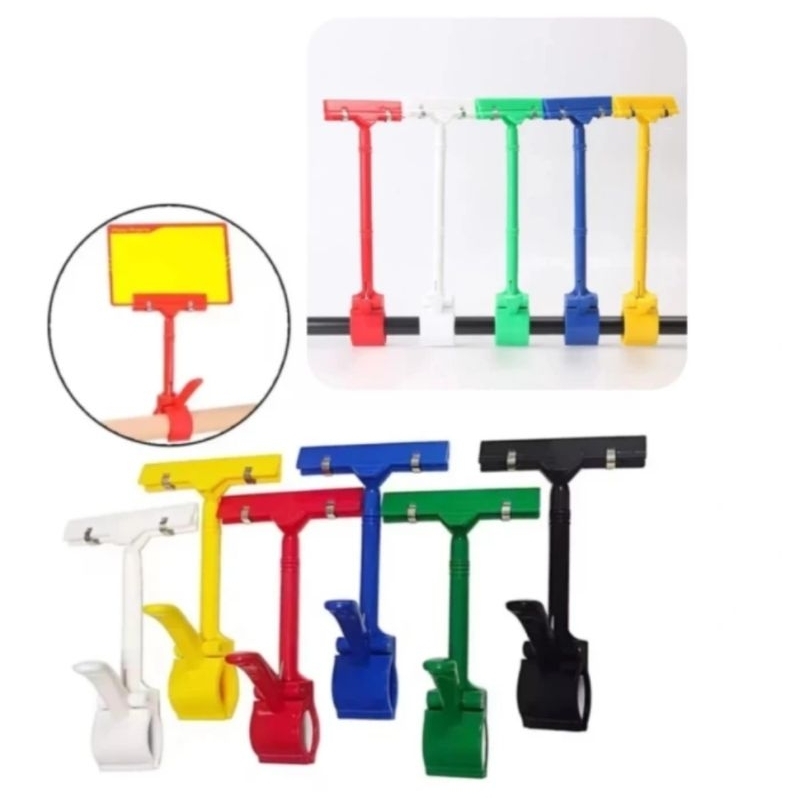 

[BACA DESKRIPSI] Jepitan Label Harga Stand Display Colorful 17 / 25 cm Klip Price Tag Penjepit Kartu Foto Product Plastik Supermarket Toko