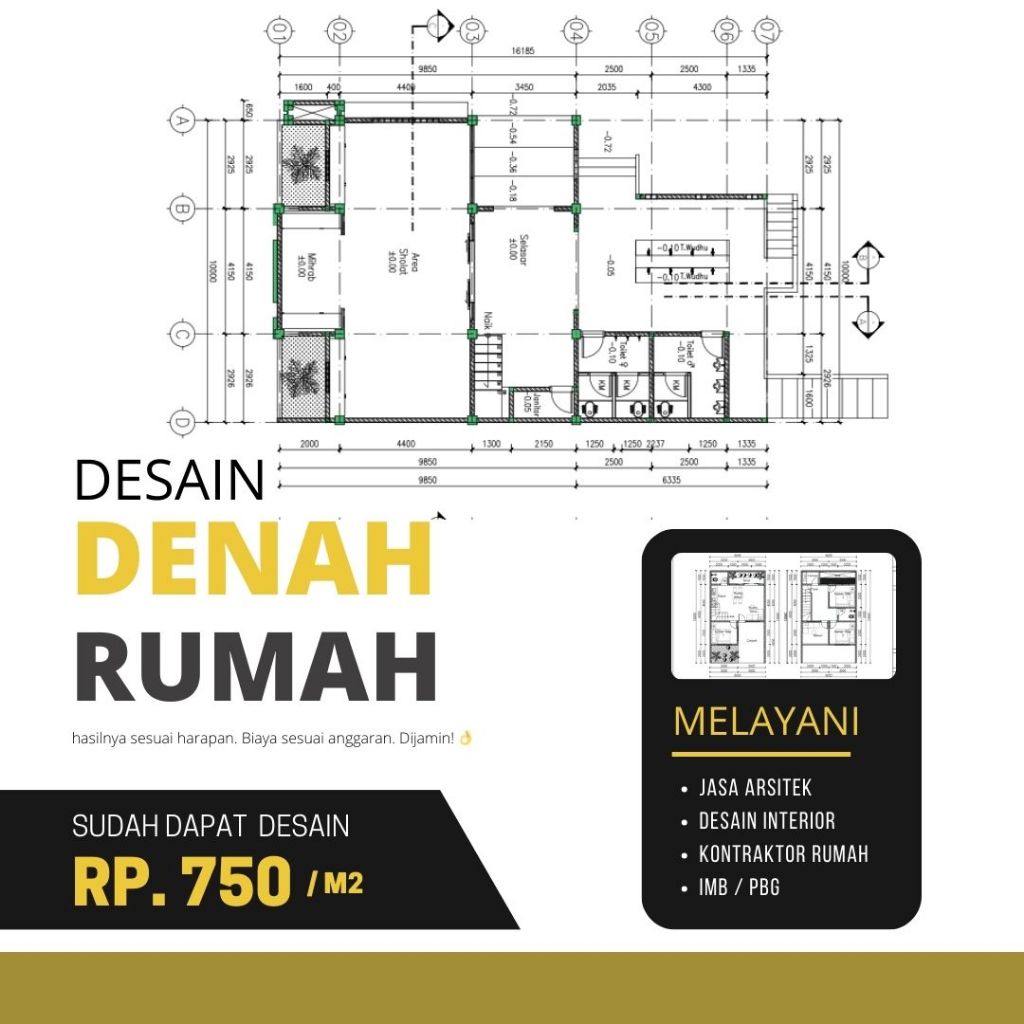 Jasa Denah Gambar Siteplan 2D Arsitek Lokasi Perumahan Pabrik Gudang Rumah Tinggal Kost Kost an Klin