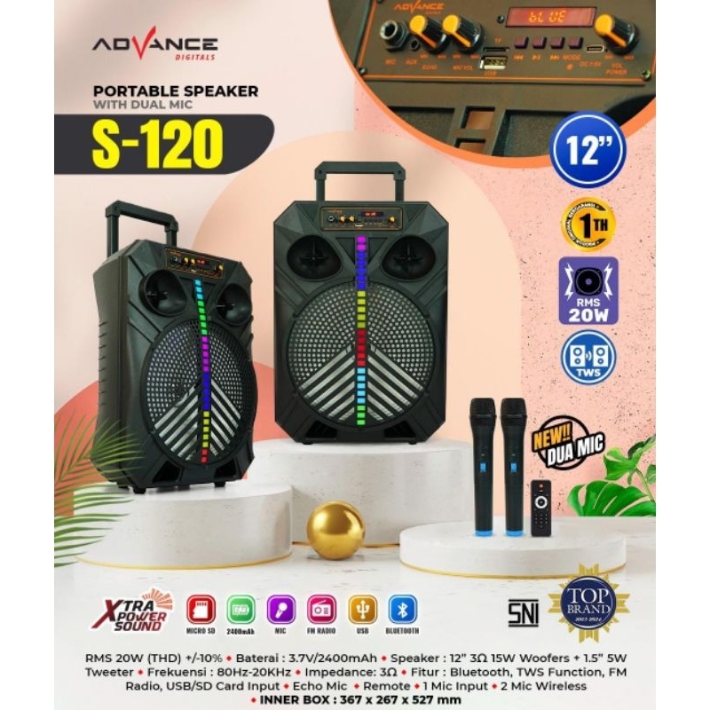 Advance Speaker Portable Bluetooth S120