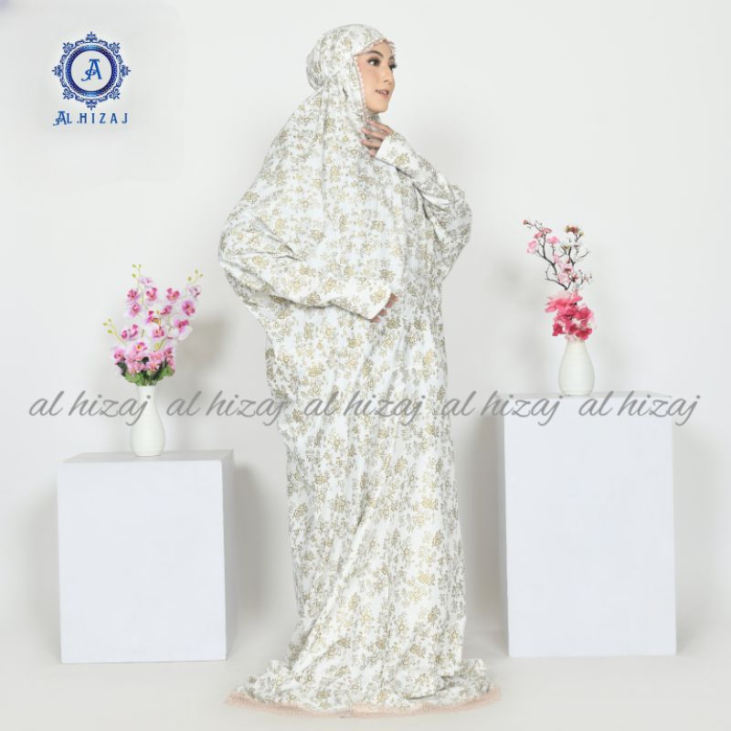 mukena lajuran katun foil mik premiun renda polos